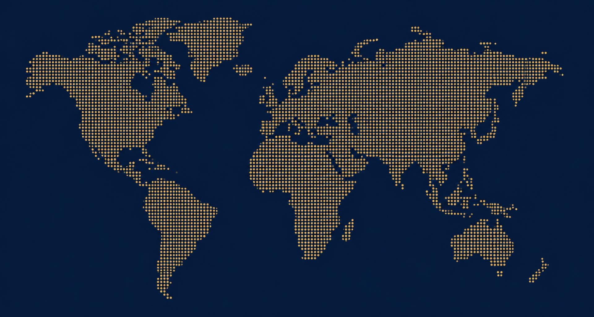Dotted world map showing Union Trading House trade locations